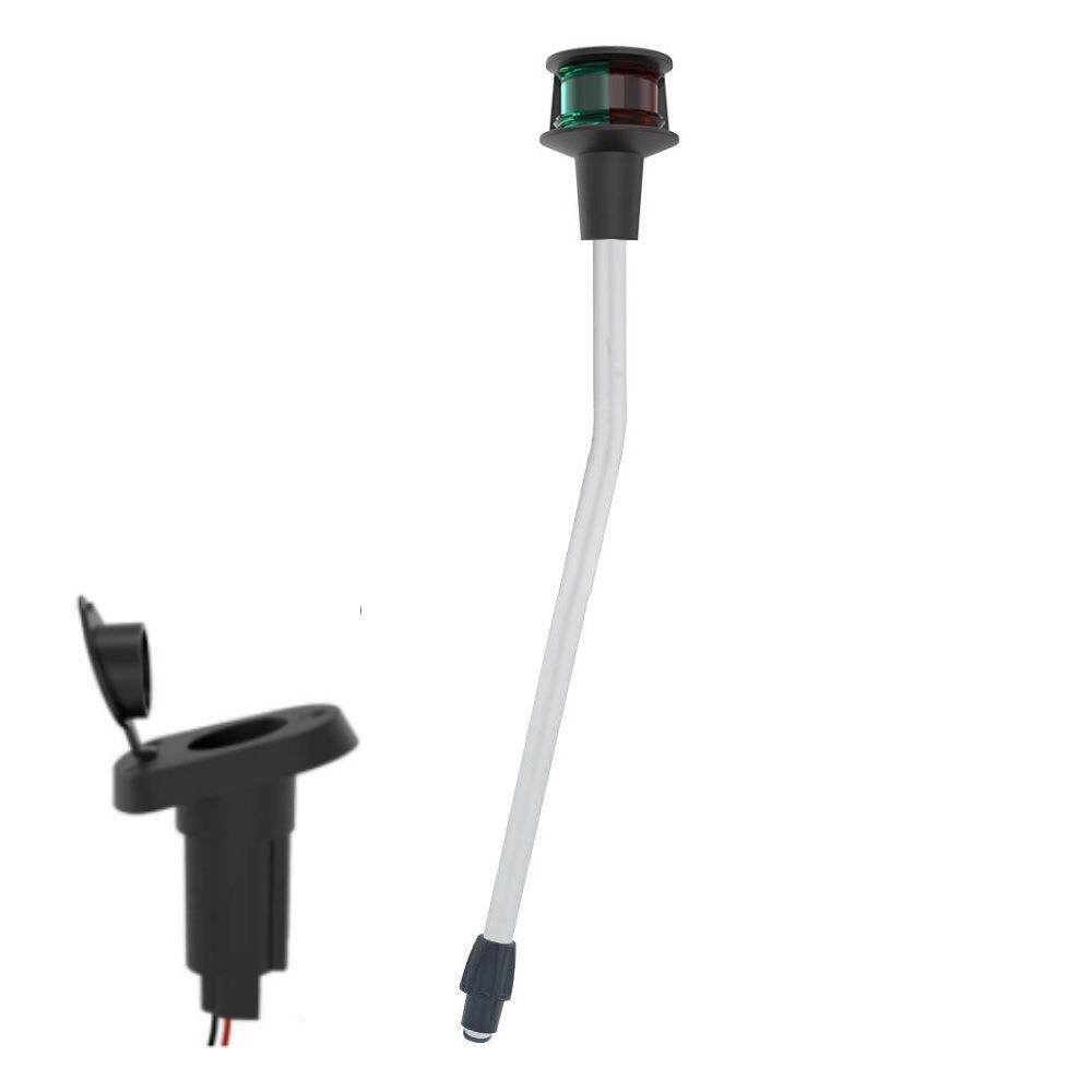 厂销游艇 LED航行信号灯船头红绿一体灯 插入式底座 12″ 12V DC