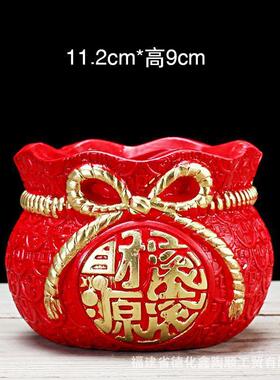 工艺品发财树聚宝盆喜庆中国花瓶
