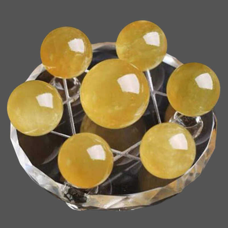 天然黄水晶七星阵粉水晶紫水晶白水晶冰洲石七彩水晶球摆件七星阵,家居饰品,装饰摆件,淘宝优惠券,粉丝福利购,淘宝优惠卷