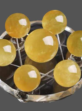 粉冰洲石晶阵白水阵七星摆件七星紫水晶水晶黄水晶七彩天然水晶球