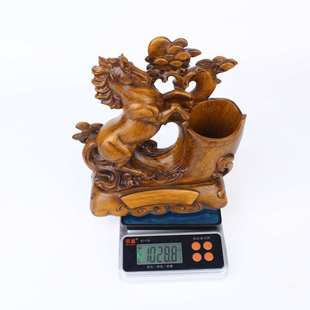 饰复古简约中国风办公室用品树脂工艺品 笔筒创意桌面马摆件家居装