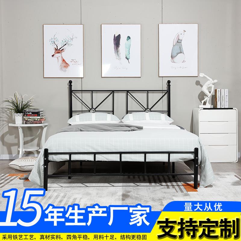 单层铁艺床员工宿舍单层铁床卧室单人床多种规格铁艺床