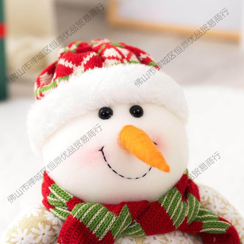 圣诞节装饰品雪花公仔雪人老人麋鹿圣诞树摆件酒