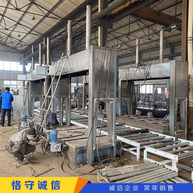 自动化生产线50吨四柱加热建筑模板冷压机免漆复合木门冷压机厂