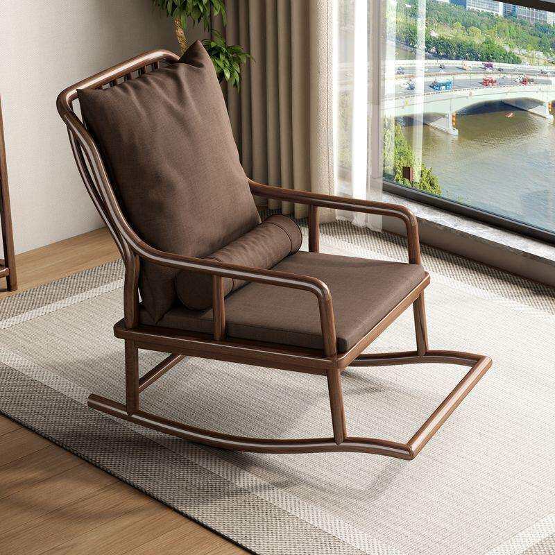 实木中式摇摇乌金躺椅阳台午睡懒人沙发逍遥民宿客厅家用单人休闲