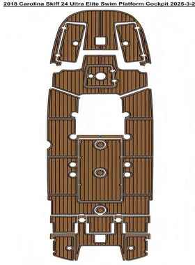 2018 Carolina Skiff 24 Ultra Elite 游艇船舶EVA柚木地板