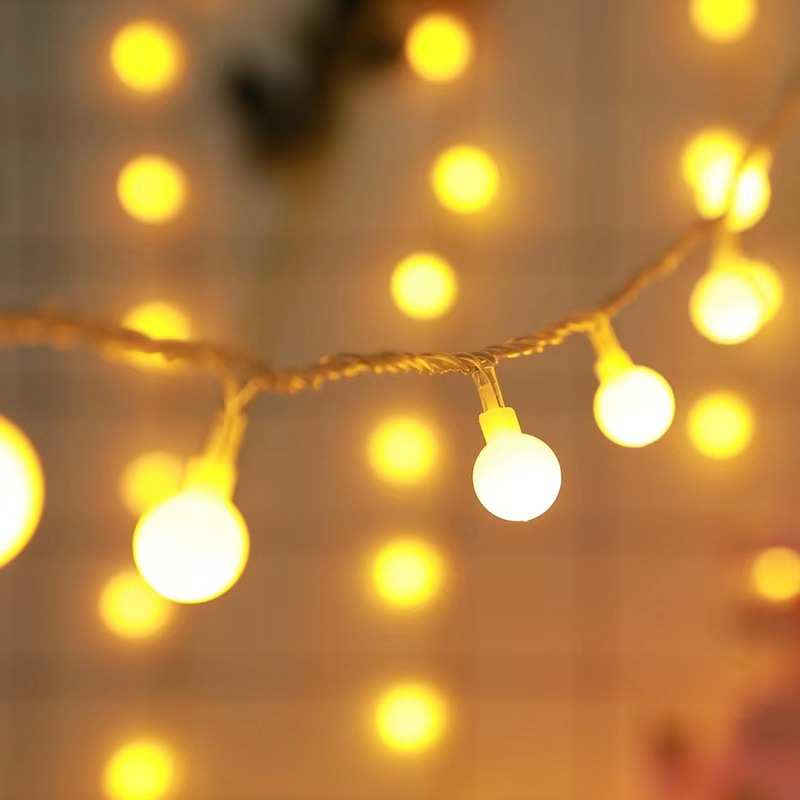 户外帐篷露营灯串24v 低压磨砂圆球彩灯 圣诞户外庭院露营氛围灯