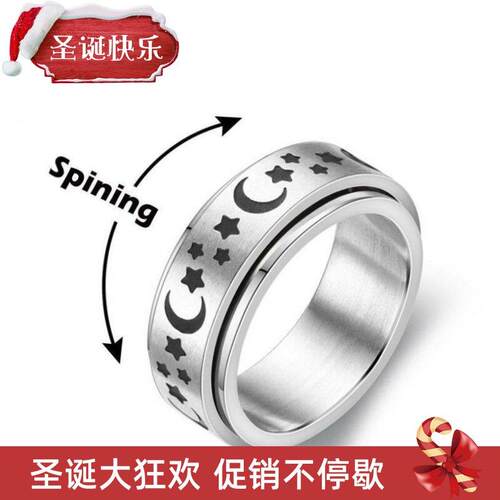 xAniety Ring Figet Spinn&e Rings FVQHorr Women Men