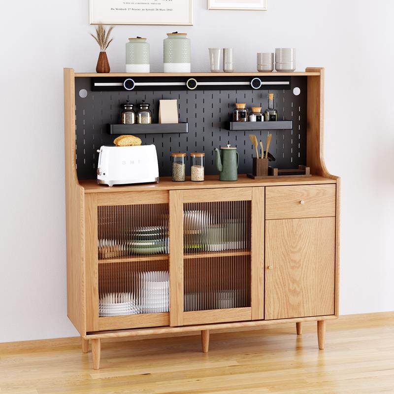 实木餐边柜北欧一体靠墙小户型洞洞板电轨道家用客厅储物柜酒碗柜,住宅家具,餐边柜,淘宝优惠券,粉丝福利购,淘宝优惠卷
