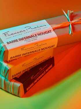 法国进口高端Pralus 极度夹心纯黑巧克力棒零食开心果杏仁坚果