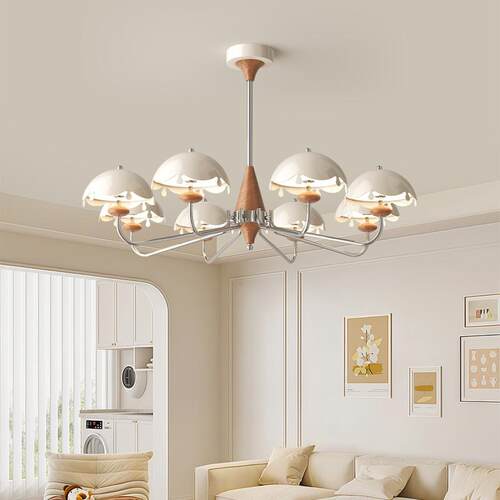 中古客厅吊灯2025新款星轨飞碟LED法式复古大厅主灯餐厅中山灯具