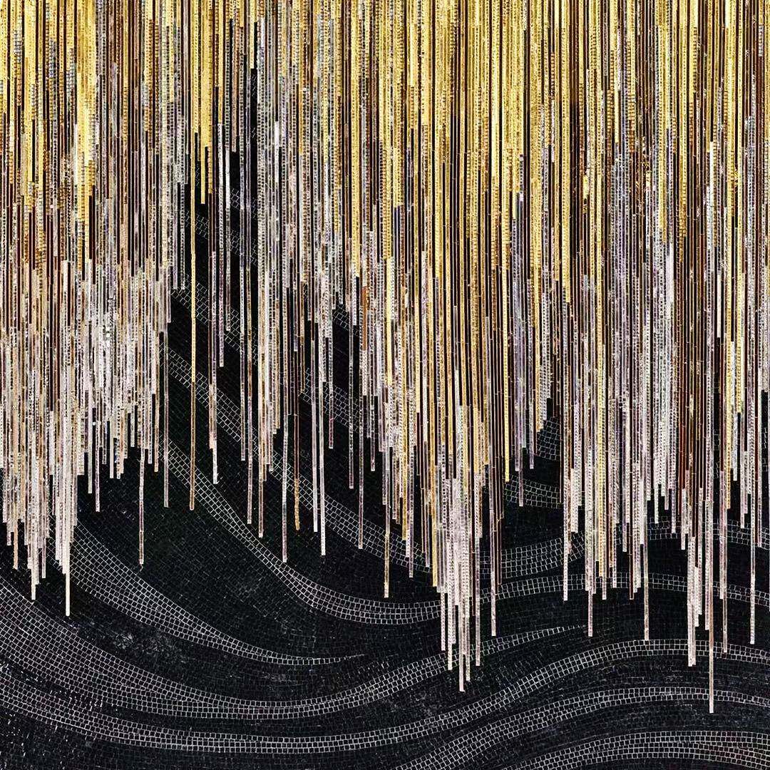 轻奢玻璃马赛克剪画仿黄金马赛克壁画拼画电视背景墙工厂
