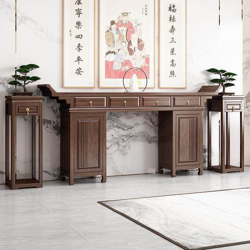 实木新中式橱柜紫檀乡堂客厅桌八仙桌太师椅六件