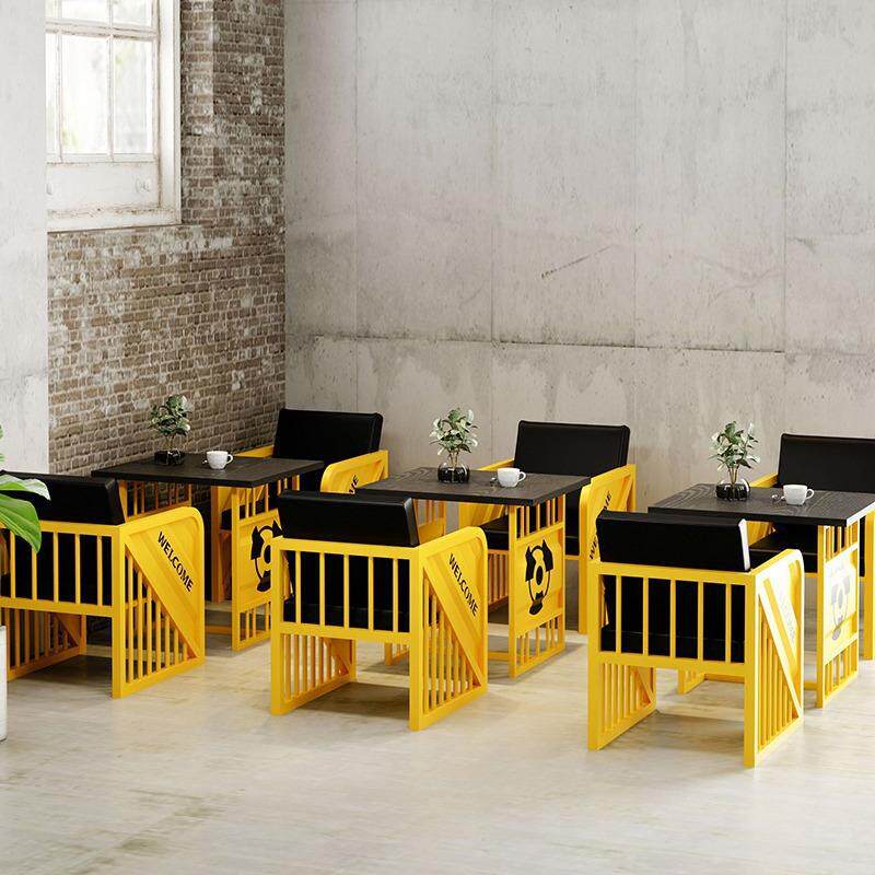 工业风卡座沙发网红奶茶店健身房舞蹈接待室休息区办公室桌椅组合