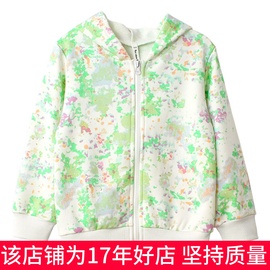 春女童纯棉欧美碎花，外套拉链上衣，运动服春秋装小清新