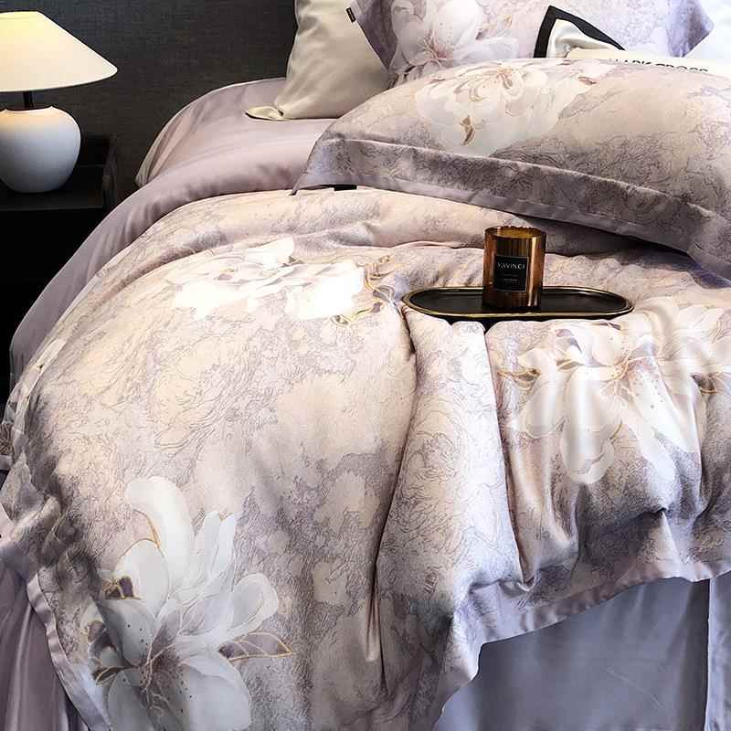 磨100超支细旦天丝Mlc棉毛床四件套全棉纯棉单被套灵动绵润热淇淋