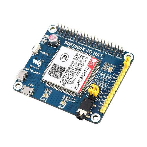 微雪 树莓派4代3b+ SIM7600CE 4G扩展板 4G/3G/2G通信 GNSS