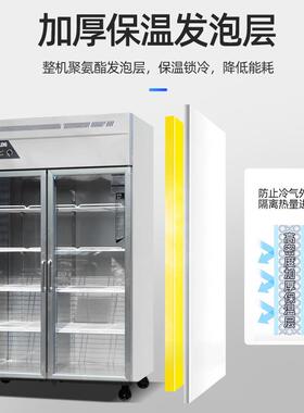 啤酒展示柜冷藏料保立鲜柜商用式双414开门饮柜超市冷柜藏冰柜节