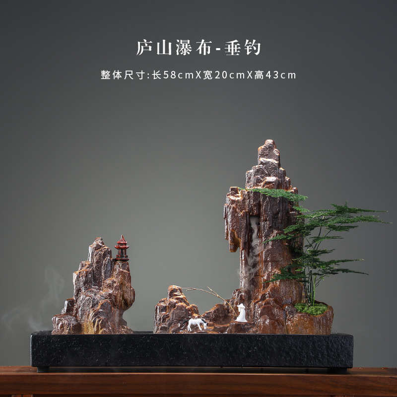 摆件假山喷泉办公室软玄关流水生财客厅a947瀑布桌面家居加湿器装