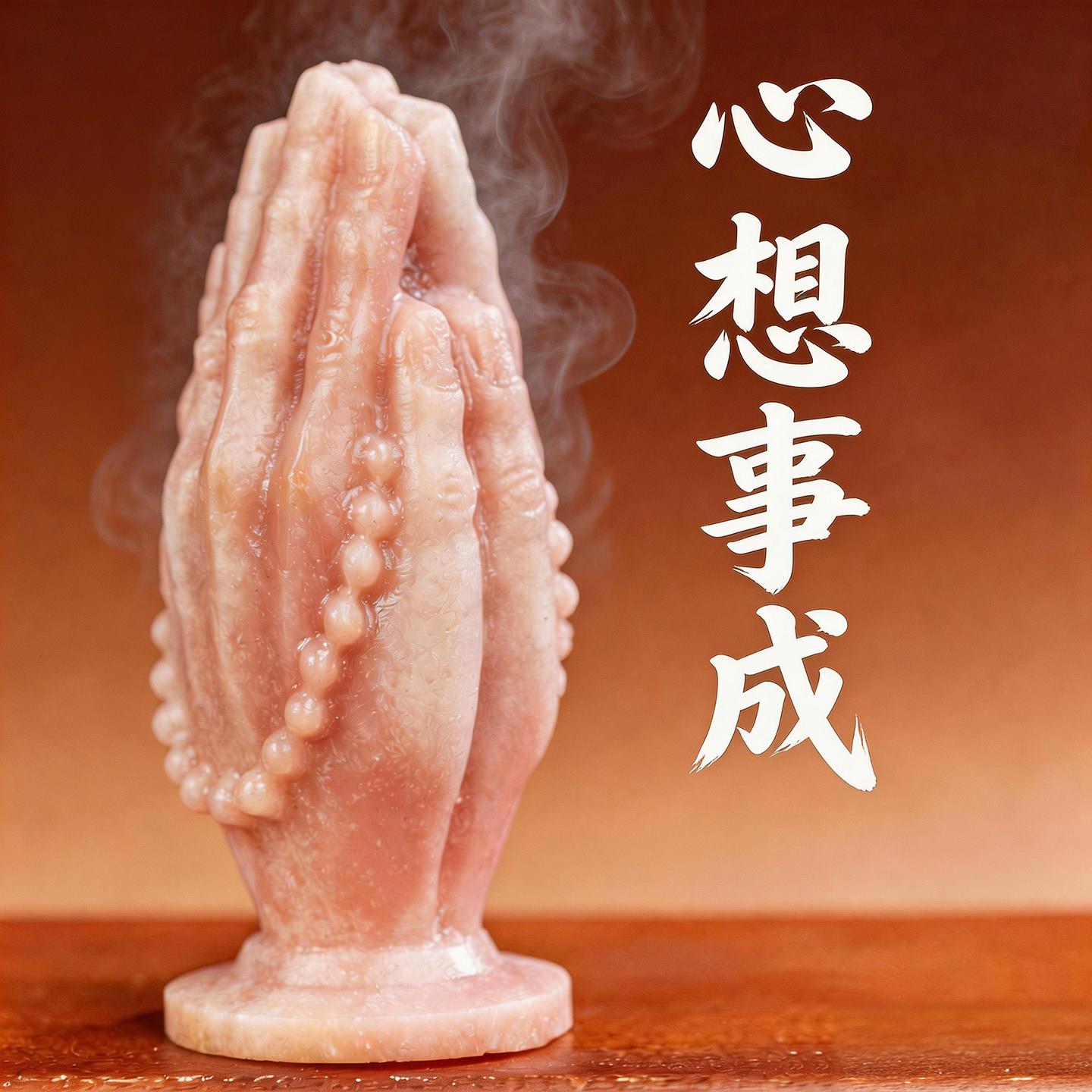 天然粉澳宝佛手摆件工位玄学桌面情绪稳定器解压招桃花小物件水晶