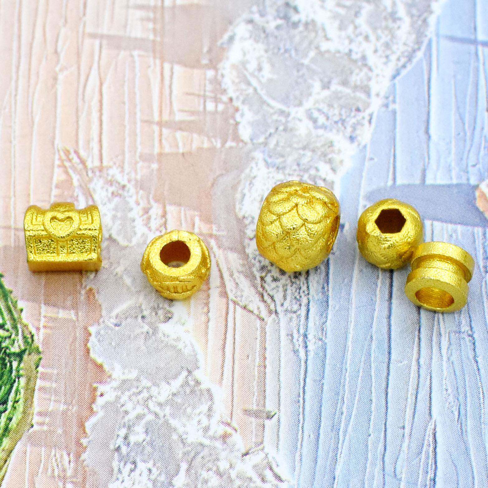 铜珠子沙金配件鱼鳞珠子小鱼隔珠钱币桶珠祥云散珠手链配件珠子