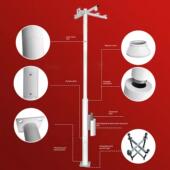太阳能监视杆分段组合八角形柱2345.6米户外摄像机支架专用杆