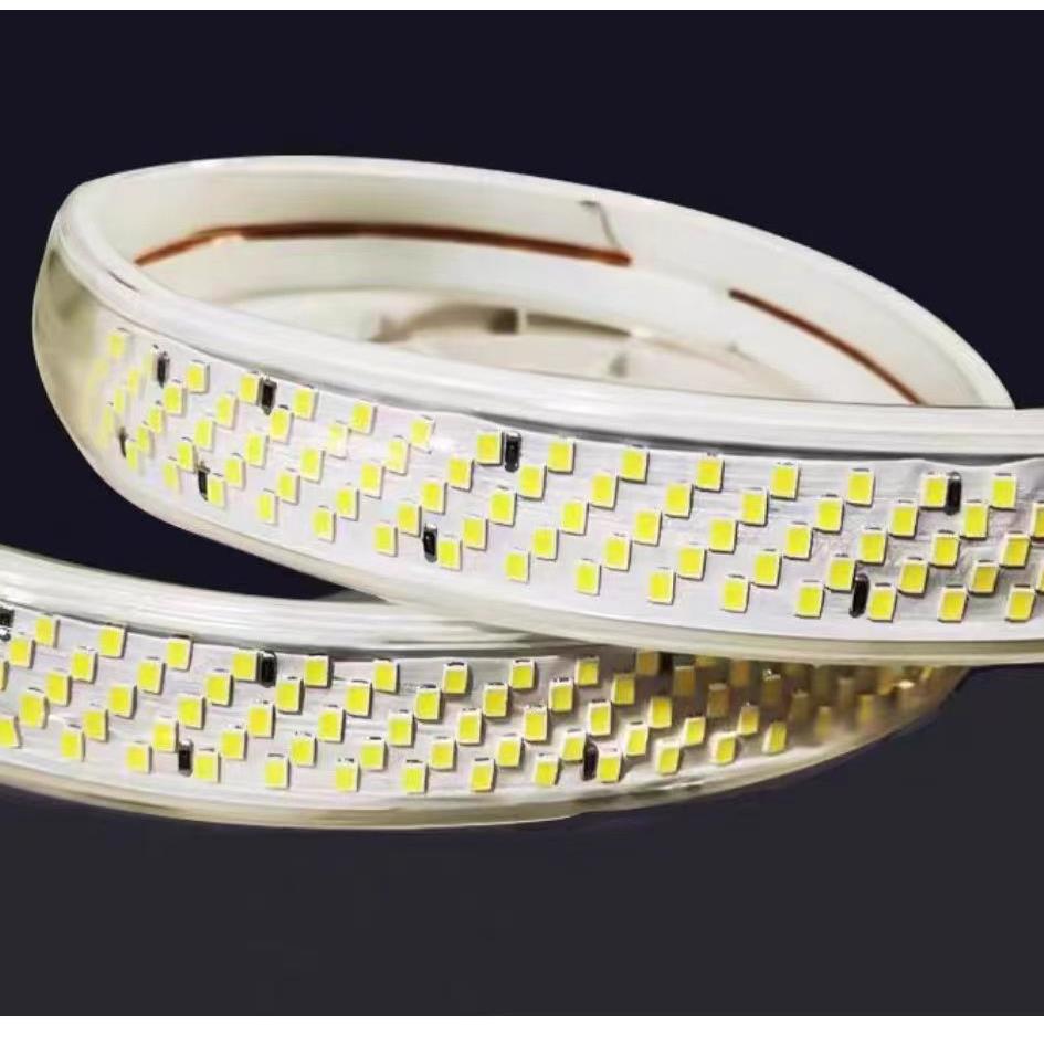 灯带LED灯条三排超亮100米户外招牌防水室外工程灯带高亮防水220v
