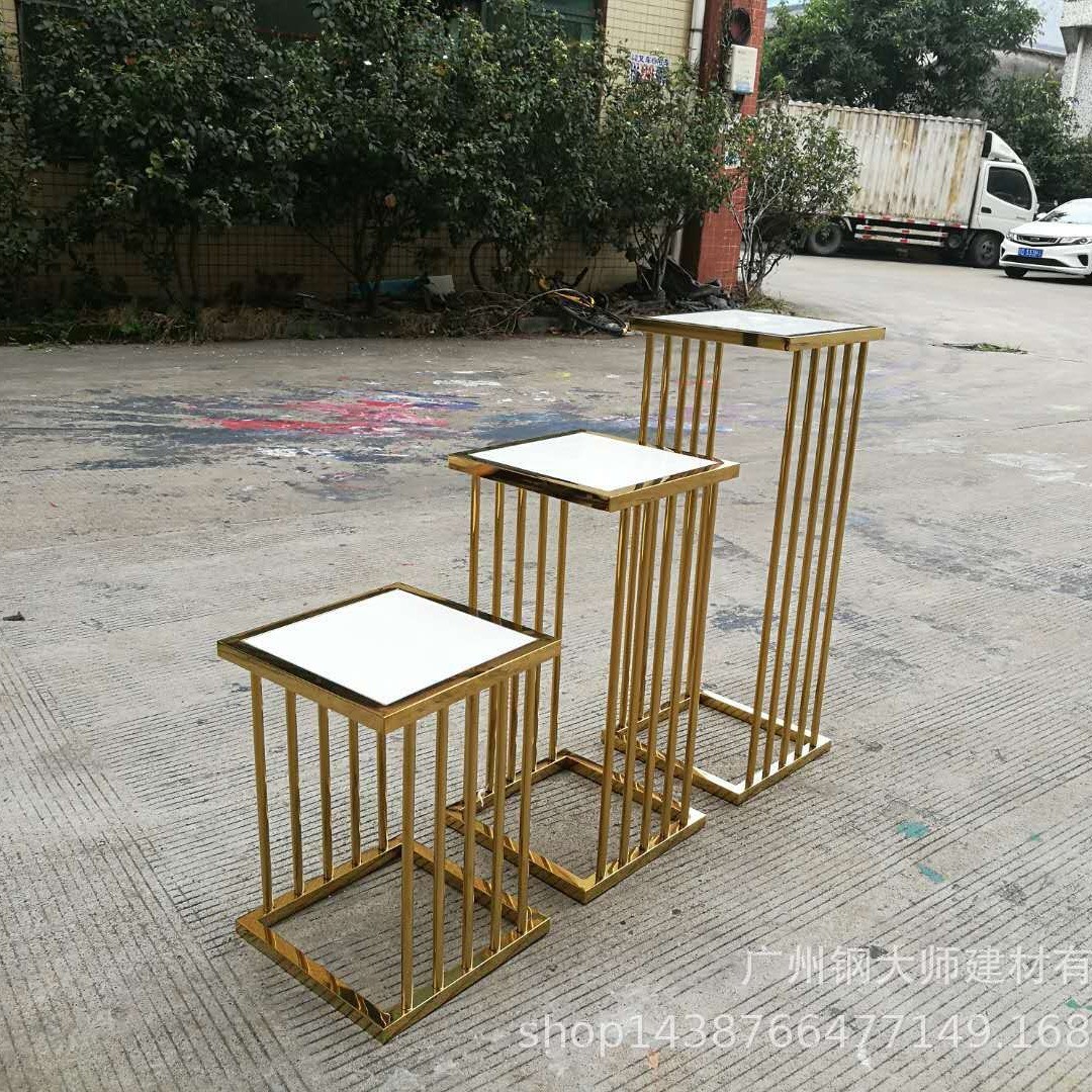 厂定钢 做新款手机展示柜体验台定家 制不锈电123963镀钛带金展柜