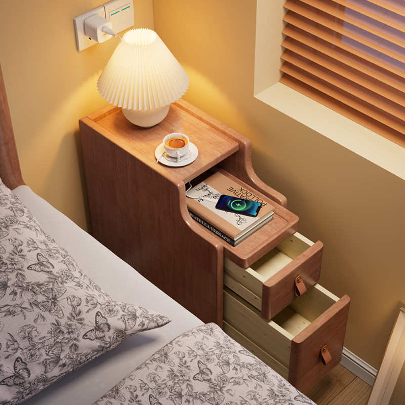 实木床头柜简约现代迷你小型极窄床边柜超窄20公分窄边夹缝置物架