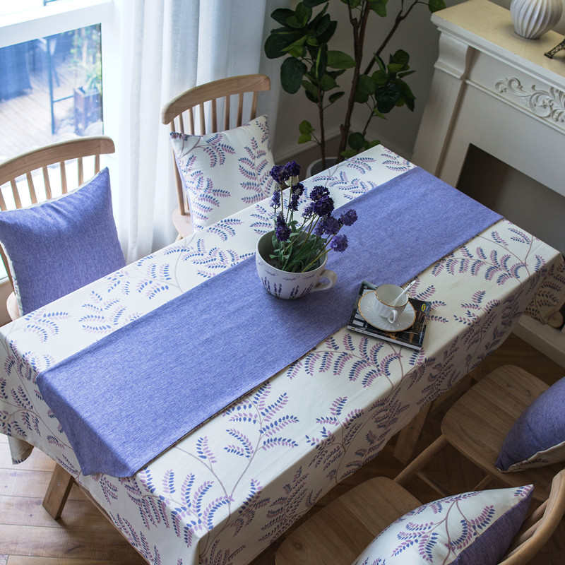 美式田园家用棉麻小清新桌布布艺餐桌垫长方形现代简约茶几桌旗