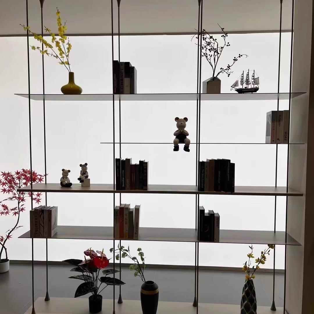 金属立柱圆管连接件铝合金层板吊杆支撑顶天立地书架不锈钢展示架