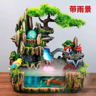 鱼缸小型客厅家用自循环流水生态造景办公室桌面网红摆件小金鱼缸