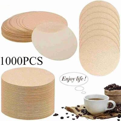 1000PCS Disposable Unbleached Natural Round Coffee Filter Mo
