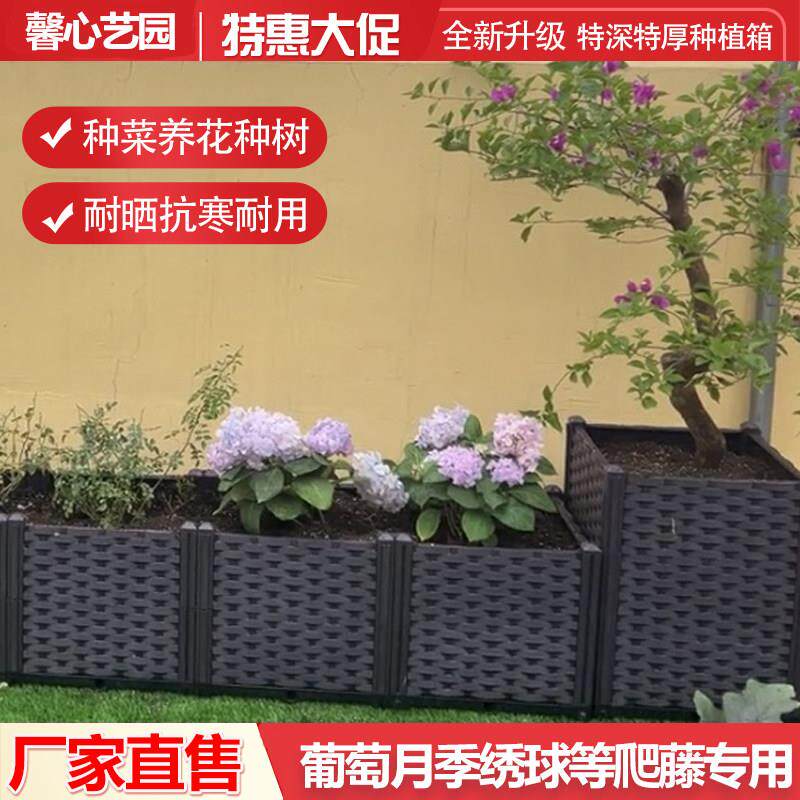 特价阳台种菜盆 特大蔬菜种植箱 长条花槽长形屋顶菜园塑料深花盆