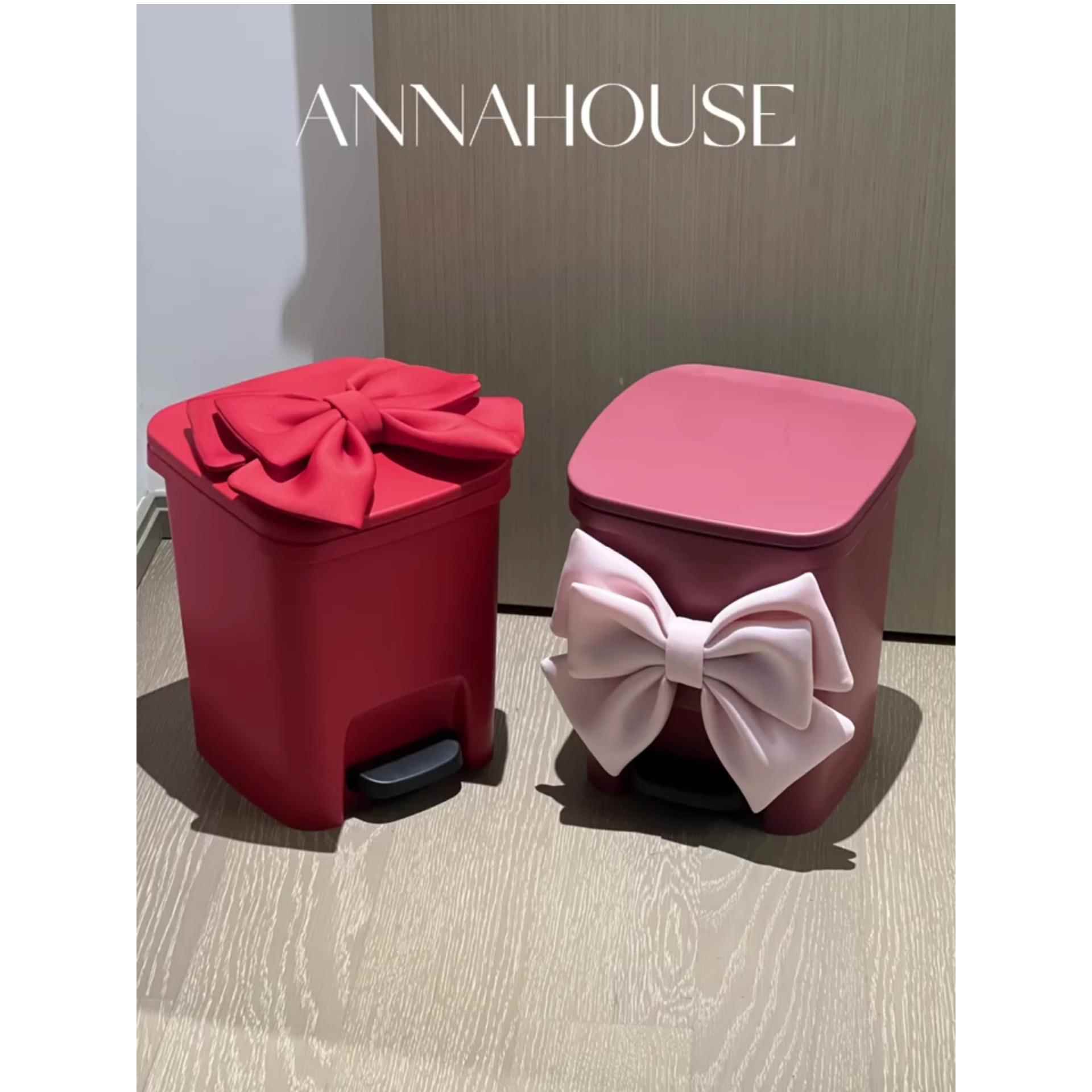 可爱蝴蝶结垃圾桶客厅沙发女孩子公主房间旁边高颜值落地摆件装饰