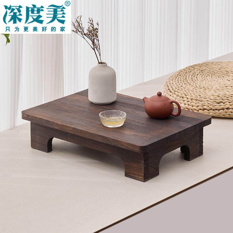 实木榻榻米茶几简约飘窗桌炕桌阳台矮桌禅意小桌子桐木茶T&