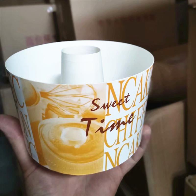 工厂直销锅蛋糕杯盖带盖装ZGT送贴纸戚风蛋火糕纸模包4寸5寸带6寸