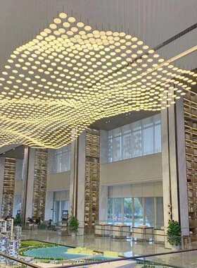 酒吧吊灯酒店大堂灯具售楼部营销中心大厅吊灯方块造型吊线沙盘灯