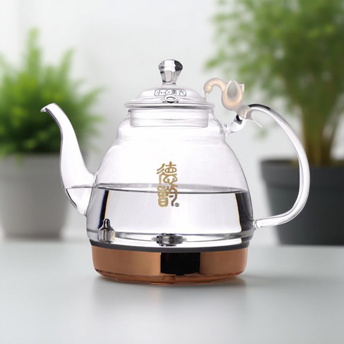 德韵配件-涌泉底部上水耐高温玻璃壶电热水壶煮水泡茶煮茶配盖子