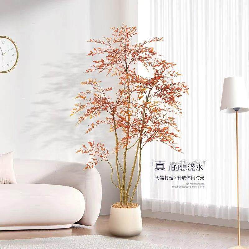 南天竹轻奢绿植大型落地盆栽室内软装客厅装饰摆件假植物