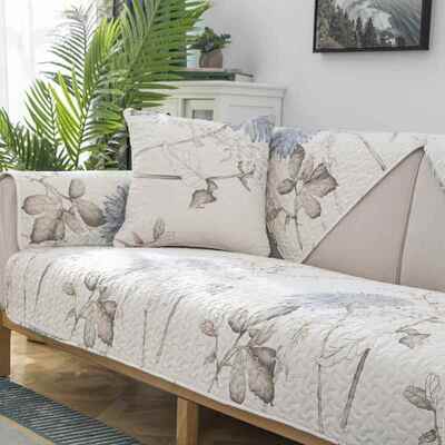 沙季发垫艺简约现布代四用通北欧纯棉防A123滑实木罩巾全王之