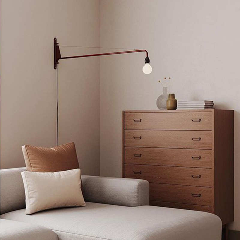 北欧vitra Potence美式复古中古长杆客厅书房设计师工业摇臂壁灯