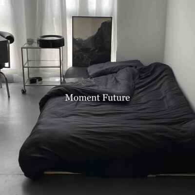 正品Mom绒ent Fut0ure日式韩系6支长四棉黑色简约床品件套性冷淡
