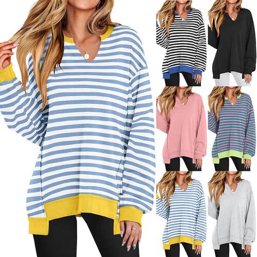 Women'S Sweatshirts Long Sleeve Tunic Shirts V Neck Loose