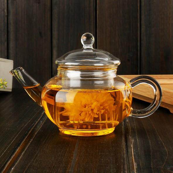 六人壶透明玻璃花茶壶 玻璃茶具带玻璃内胆泡茶壶养生壶250ml