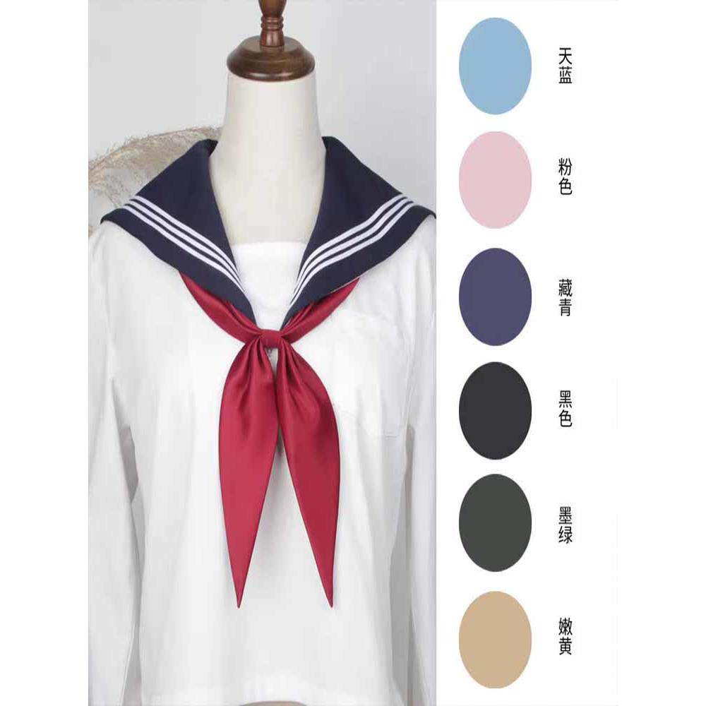 金鱼草结jk领结仿三角巾免打水手服领巾日系蝴蝶结制服领花酒红色