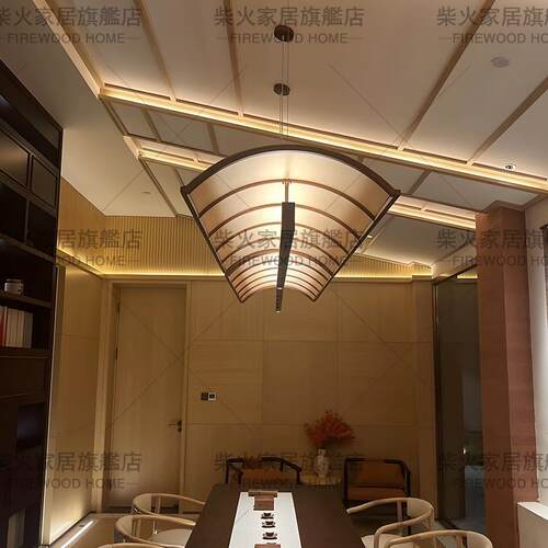 设计师餐厅吊灯新中式茶室酒店餐饮饭店创意长条岛台日式吧台灯具