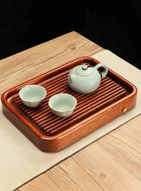 简艺花梨木茶小型家盘F77TTJ67茶台整块排水式客厅台干用泡实木茶