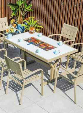 新款椅户外烧烤桌组合家用防水墅外摆民别宿休闲24531-1露台烧桌