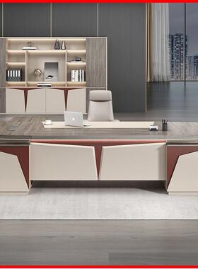 012545总裁办公桌老桌简板约现办公家组具老代板台时尚主管桌经理